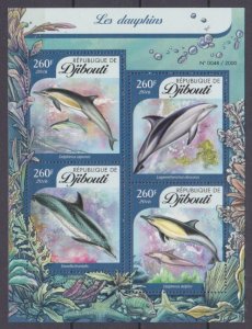 2016 Djibouti 909-912KL Marine fauna - Dolphins 12,00 €