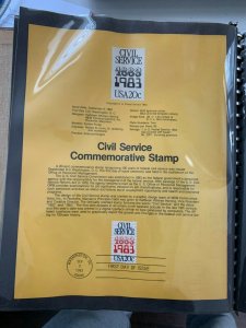 USPS Souvenir Page Scott 2053, 1983 civil service stamps