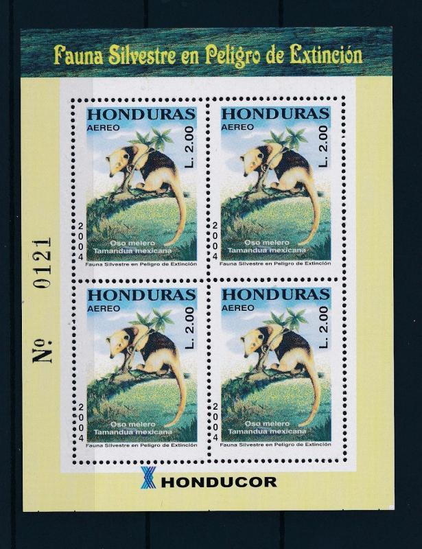 [40061] Honduras 2004 Wild Animals Mammals Anteater MNH Sheet