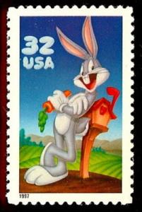 3138a \Bugs Bunny\ Die Cut Single From Imperf Pane