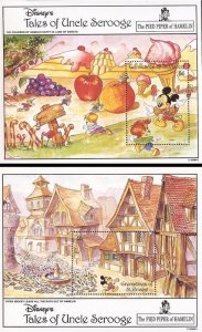 St Vincent Grenadines - 1992 Disney Pied Piper - Set of 2 Souvenir Sheets #978-9