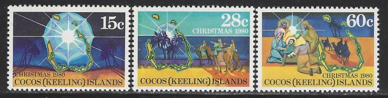 Cocos Islands Scott # 53 - 55, mint nh