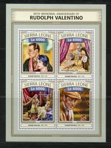 SIERRA LEONE 2017 90th MEMORIAL ANNIVERSARY OF RUDOLPH VALENTINO SHEET MINT