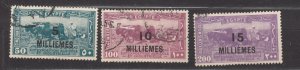 J40981 JL Stamps 1926 egypt set used  #115-7 ovpt,s