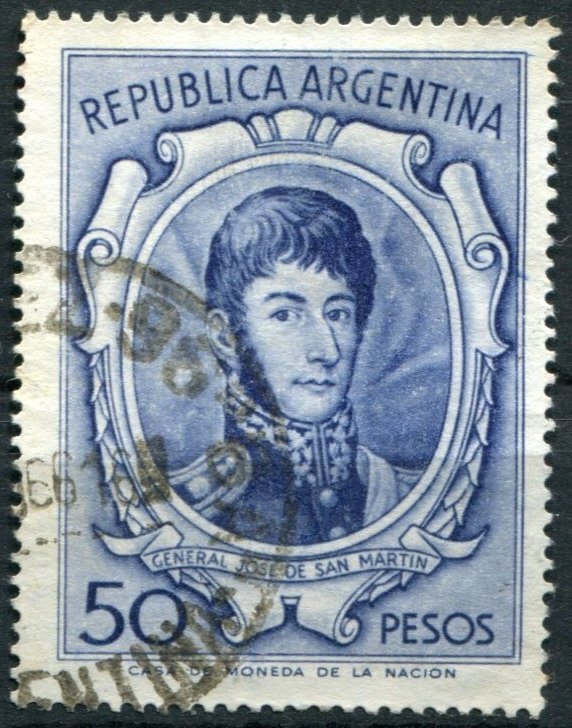 Argentina Sc#826 Used, 50p dk bl, Personalities and Landscapes - Photo (1965)