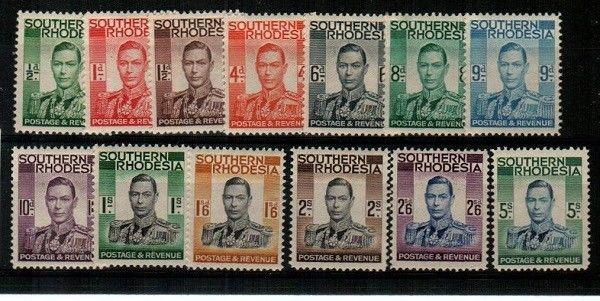 Southern Rhodesia Scott 42-54 Mint hinged (Catalog Value $58.00)