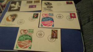 UN GENEVA FIRST DAY COVER LOT 43 FDCS (3 ny fdcs); $90