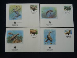 WWF dugong manatee set of 4 FDC Vanuatu 1988 (-50% for 10 sets or more)