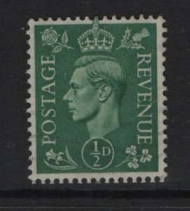 Great Britain   #235   used  1937    George VI     1/2p