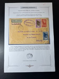 1935 Madagascar Airmail Cover Majunga to Paris VII France via Dar Es Salam 