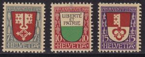 Switzerland 1919 Semi-Postal Stamps.(3) Shield of Cantons Issues  XF/NH(**)