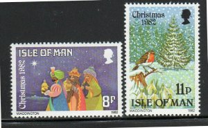 ISLE OF MAN #221-222  1982  CHRISTMAS    MINT  VF NH  O.G  a