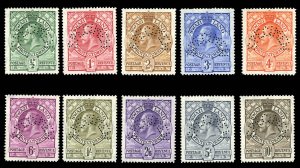 Swaziland #10-19S (SG 11-20s) Cat£325, 1933 George V, complete set, perforat...