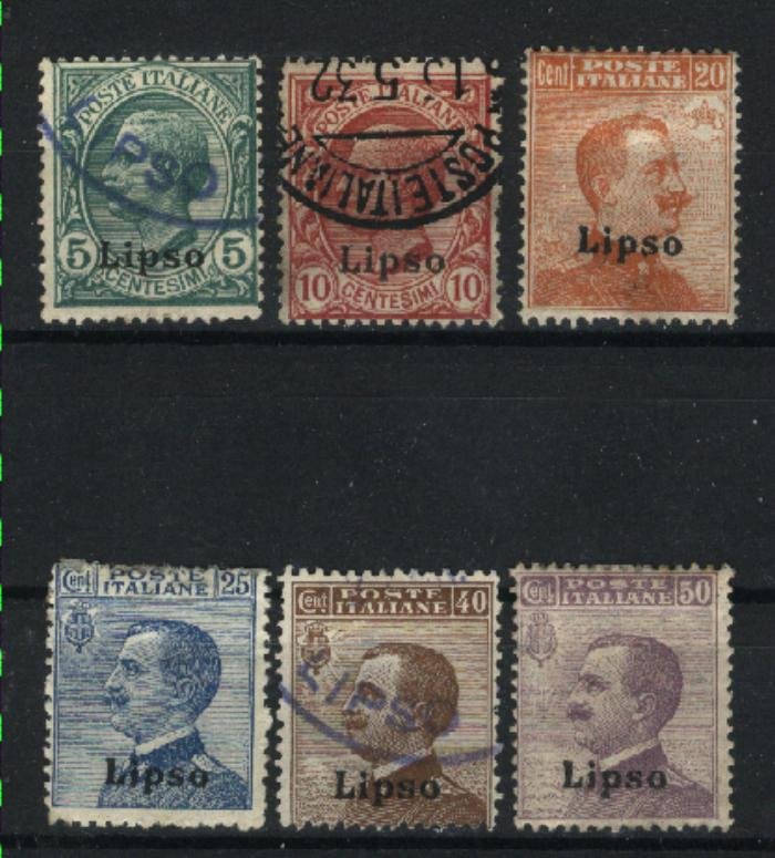 Italy-Lisso #2-3,5-8   Mint & used 1912-22 PD