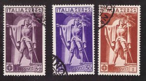 Italy Scott C20-C22 Used Ferrucci Type set probably CTO no gum