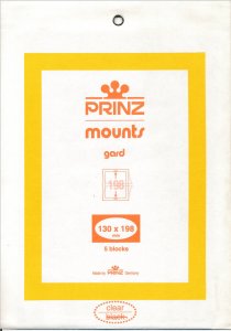 Prinz Scott Stamp Mount 130/198 mm - CLEAR - Pack of 5 (130x198 130 mm)  PRECUT