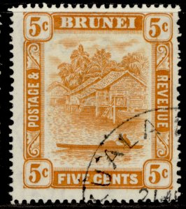 BRUNEI GVI SG82, 5c orange, FINE USED.