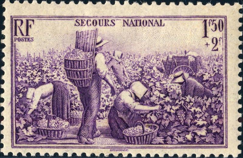 FRANCE - 1940 Yv.468/Mi.498 1fr50+2fr violet Vendanges (Secours National) -Neuf*