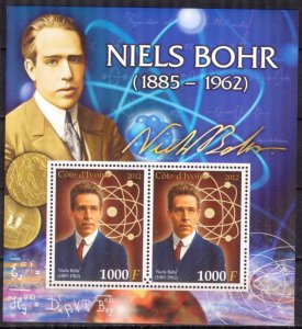 Ivory Coast 2012 Science Niels Bohr Sheet MNH