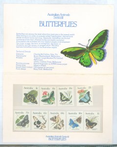Australia  #872-880 Mint (NH)  (Butterflies)