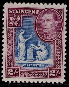 ST. VINCENT GVI SG157, 2s blue & purple, M MINT.