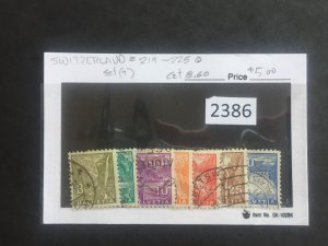 $1 World MNH Stamps (2386) Switzerland #219-225, see image