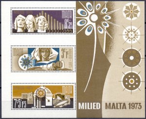 Malta. 1973. 478-80 bl3. Christmas NG. MNH.