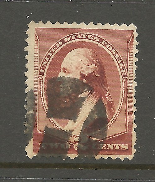 US 1880s Stamp w/ Fancy Cancel Design:  SON Negative Letter 'H'