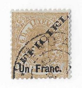 Luxembourg Sc #019  1Fr overprint  used VF