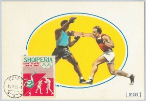 51329 - ALBANIA - MAXIMUM CARD - 1964 OLYMPIC GAMES: BOXING WRESTLING-