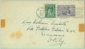 86270 -  NEWFOUNDLAND - POSTAL HISTORY:  Cover to ITALY  1947  ST. Johns