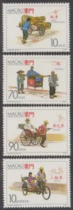 Macau 1987 Traditional Transport Stamps Set of 4 MNH