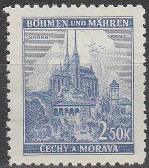 Czechoslovakia Bohemia & Moravia #53B  MNH