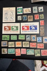 Cuba nice lot of 619 stamps and 3 souvenir sheets mint and used