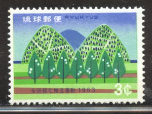 Ryukyu Islands Scott 108 MNHOG - 1963 Make the Ryukyus Green - SCV $1.00