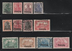 Danzig 1-12 M&U Overprints