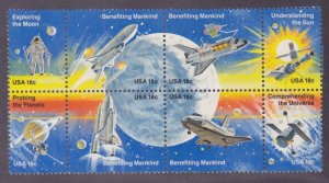 US 1919a 1912-19) MNH 1981 Space Achievement Block of 8 Very Fine