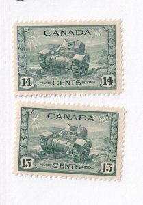 CANADA # 258-259 VF-MLH TANKS CAT VALUE $20 STARTS AT ONLY 15%