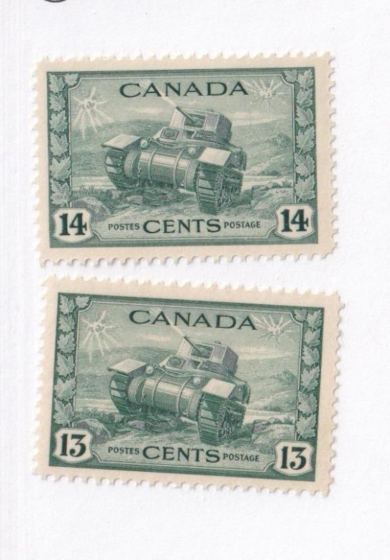 CANADA # 258-259 VF-MLH TANKS CAT VALUE $20 STARTS AT ONLY 15%