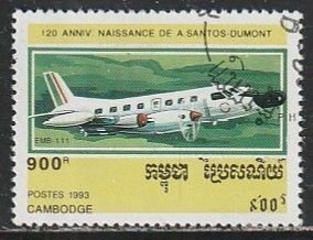 1993 Cambodia - Sc 1299 - used VF -   single - Aircraft