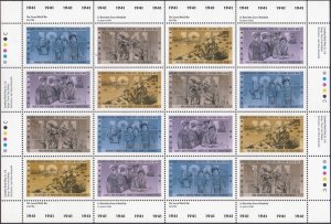 CANADA - 1990-93 WORLD WAR II SERIES - MINIATURE SHEET - MINT NH 4nos