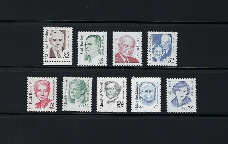 GREAT AMERICANS SERIES 3 COMPLETE SETS OF MNH SINGLES - SCV $55.50 - Q178