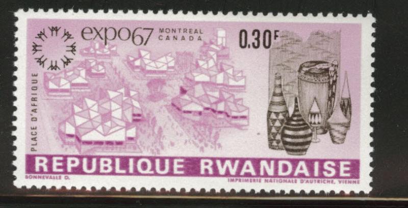 RWANDA Scott 226 MH* Expo 1967 Drum stamp