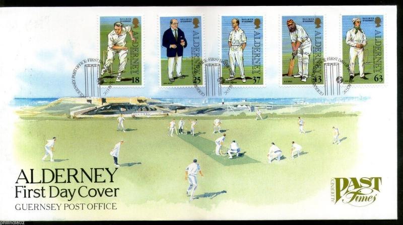 Alderney 1997 Alderney Cricket Club Sport Player Umpire Sc 101-5 6v FDC # 541