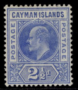 CAYMAN ISLANDS EDVII SG10, 2½d bright blue, M MINT. Cat £13. 