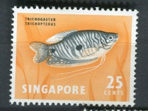 SINGAPORE; 1962 early QEII pictorial issue MINT MNH unmounted 25c. value