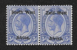 South West Africa Scott 4 Unused HOG - 1923 3p Setting I Overprint - SCV $13.00