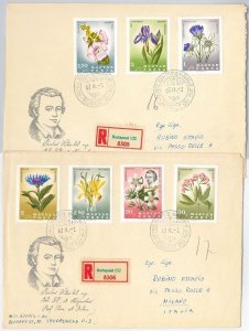 56731 - HUNGARY - POSTAL HISTORY: set of 2 FDC Covers FLOWERS 1967-