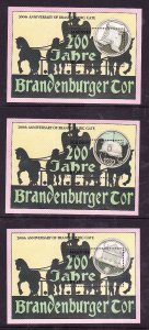 Maldive Is.-Sc#1610-12- id2-Unused NH sheets-Brandenburg Gate-1991-