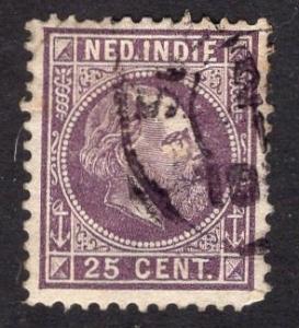 Netherlands Indies  #13 1870 used Willem III  25 ct